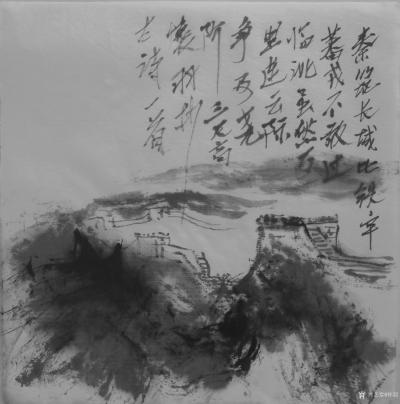 怀羽日记-长城  水墨画   怀羽水墨画
气韵生动  骨法用笔  飞动的笔法  狂洒的墨【图8】