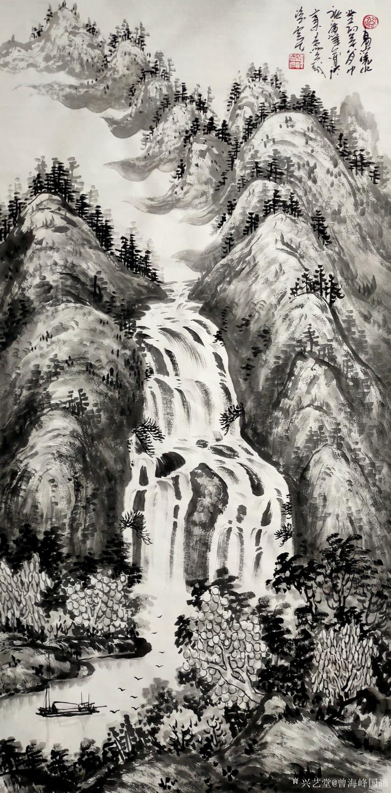 曾海峰国画国画作品《高山流水》【图0】