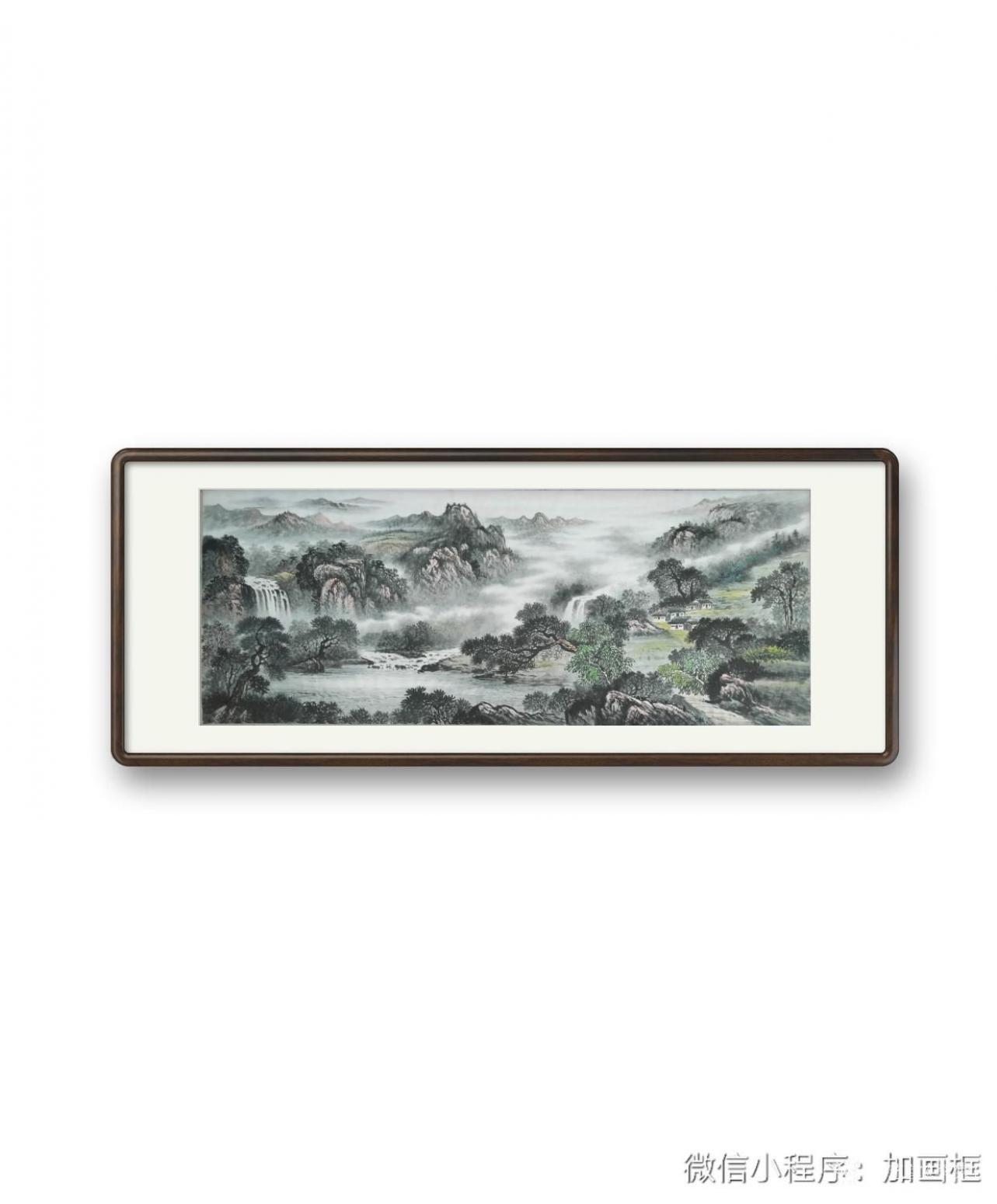 李崇山国画作品《东来紫气西来福》