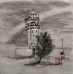 怀羽日志-怀羽 水墨碉楼 国画  大写意画【图2】