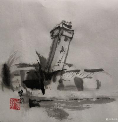怀羽日记-怀羽 水墨碉楼 国画  大写意画【图6】