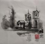 怀羽日志-杯羽水墨碉楼中国画山水画【图3】