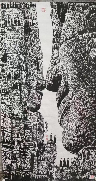 马培童日记-《马氏焦墨画》艺术之路
《马氏焦墨画》独创〈刻石皴〉法，和〈新岩画〉《人面皴》【图4】