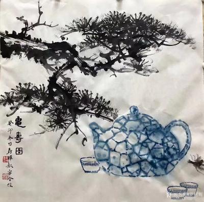 罗树辉生活-书画家朋友金鑫宇、李伟强来我工作室雅聚。泼墨挥毫，不亦乐乎。【图6】