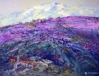 艺术家龚光万收藏:丁宗江先生油画欣赏《那拉提的紫色》作品尺寸100x130cm【图0】