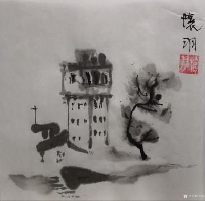 怀羽日记-怀羽水墨画中国画水墨碉楼【图12】