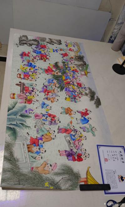 胡记领收藏-国画《百子图》《福禄寿三星》【图1】