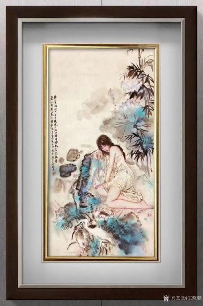 王晓鹏日记-国画美女人物画《映日荷花别样红》，甲辰年春月王晓鹏作。
诗录宋杨万里《晓出净慈【图2】