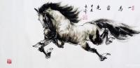 艺术家袁峰日记:国画动物画水墨写意画马系列作品《自强不息》《勇往直前》《马到【图3】