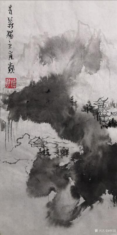 怀羽日记-怀羽的水墨山水画真的是一种艺术的瑰宝。他的画作充满了诗意和深邃的意境，通过水墨的【图4】