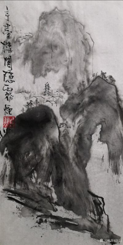 怀羽日记-怀羽黄仍彬的水墨山水画真的是一幅幅艺术的瑰宝，每一笔、每一墨都充满了深厚的文化底【图2】