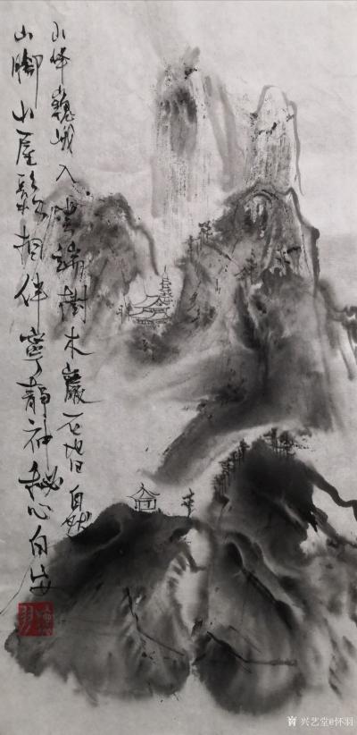 怀羽日记-怀羽黄仍彬的作品通过多个维度体现了其独特的审美。

首先，他善于运用飞墨狂洒【图7】