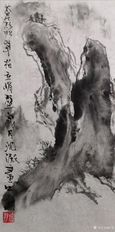 怀羽日记-怀羽黄仍彬的画风中，最为独特的是他融合传统与现代、东方与西方元素的创新山水画风。【图3】