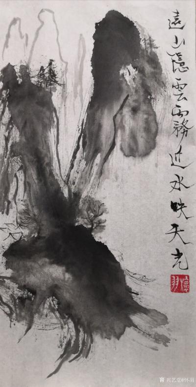 怀羽日记-这幅《山色空蒙雨韵长》所展现的意境和山水画的深度，堪称一绝。

从意境上看，【图1】