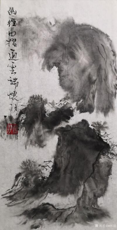 怀羽日记-怀羽黄仍彬的画作中，最吸引我的元素有很多，但首先不得不提的是他对于墨色的精妙运用【图1】