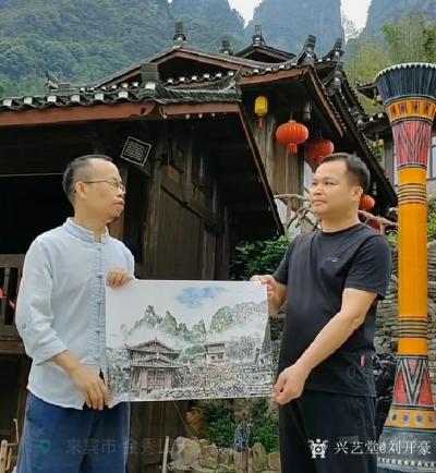 刘开豪收藏-钢笔画大师马国斌游学画缘赠画【图8】