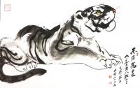 艺术家张近生日记:张近生国画老虎系列作品欣赏。
画虎虽成白发翁，
老夫依旧【图0】