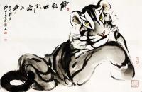 艺术家张近生日记:张近生国画老虎系列作品欣赏。
画虎虽成白发翁，
老夫依旧【图2】