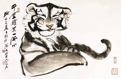 张近生日记-张近生国画老虎系列作品欣赏。
画虎虽成白发翁，
老夫依旧仰大风。
世情百态【图4】