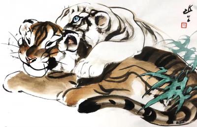张近生日记-张近生国画老虎系列作品欣赏。
画虎虽成白发翁，
老夫依旧仰大风。
世情百态【图5】