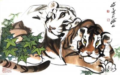 张近生日记-张近生国画老虎系列作品欣赏。
画虎虽成白发翁，
老夫依旧仰大风。
世情百态【图6】
