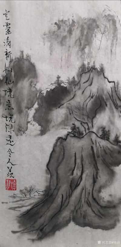 怀羽日记-当你能看懂笔墨时，怀羽水墨画会最耐看

在中华五千年的文化长河中，水墨画以其【图4】