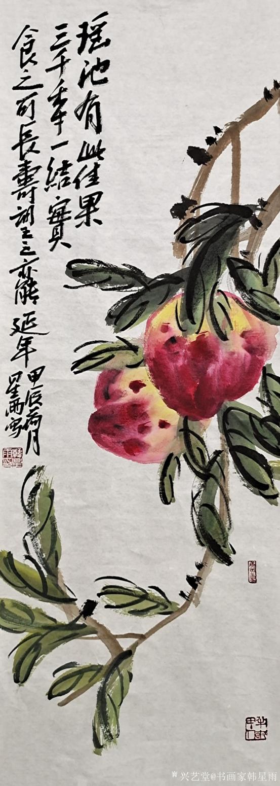 书画家韩星雨国画作品《瑶池佳果》