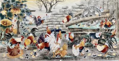 王振立日记-八尺丝绢 百吉图 百鹤图  百骏图【图1】