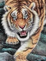 艺术家王振立日记:最近画的一幅四尺 下山虎【图1】