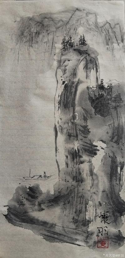 怀羽日记-通过线条表现“怀羽墨韵”的灵逸之美，是怀羽水墨画中的一大特色，也是欣赏其作品时需【图1】