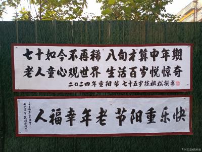 陈祖松日记-快乐重阳节，老年幸福人。
这副楹联“快乐重阳节；老年幸福人”充满了温馨与喜庆的【图4】