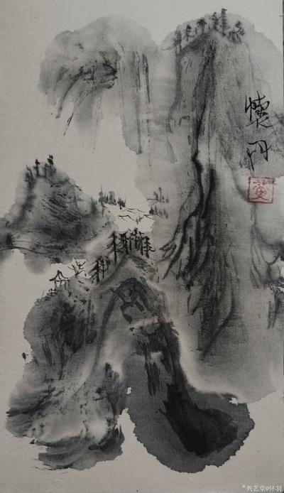 怀羽日记-怀羽黄仍彬运用笔触变化展现“刮骨之力”的方式主要有：

粗犷与细腻结合：他的【图1】