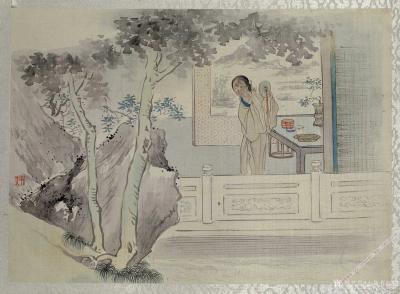 小鱼有好物日记-清-费丹旭-金陵十二钗 01-熙凤踏雪 02-秦可卿太虚幻境 03-惜春作画 0【图6】