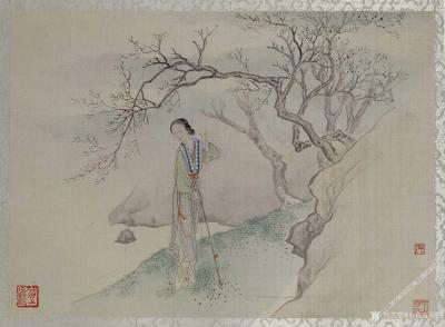 小鱼有好物日记-清-费丹旭-金陵十二钗 01-熙凤踏雪 02-秦可卿太虚幻境 03-惜春作画 0【图9】