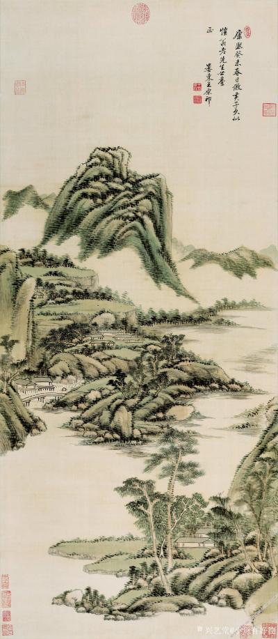 小鱼有好物日记-近现代-傅儒-暮烟归来图轴-丛林遇雨图轴  仿明皇幸蜀图  近现代-赵之谦牡丹 【图6】