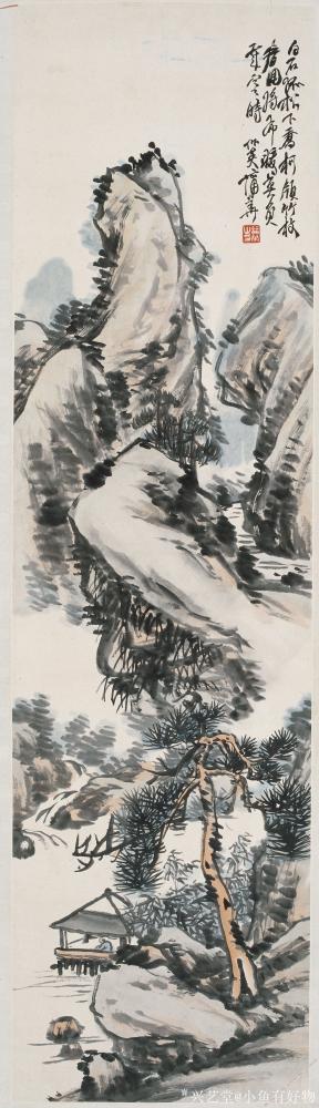 小鱼有好物日记-蒲华-竹菊花图轴-凤竹图轴【图4】