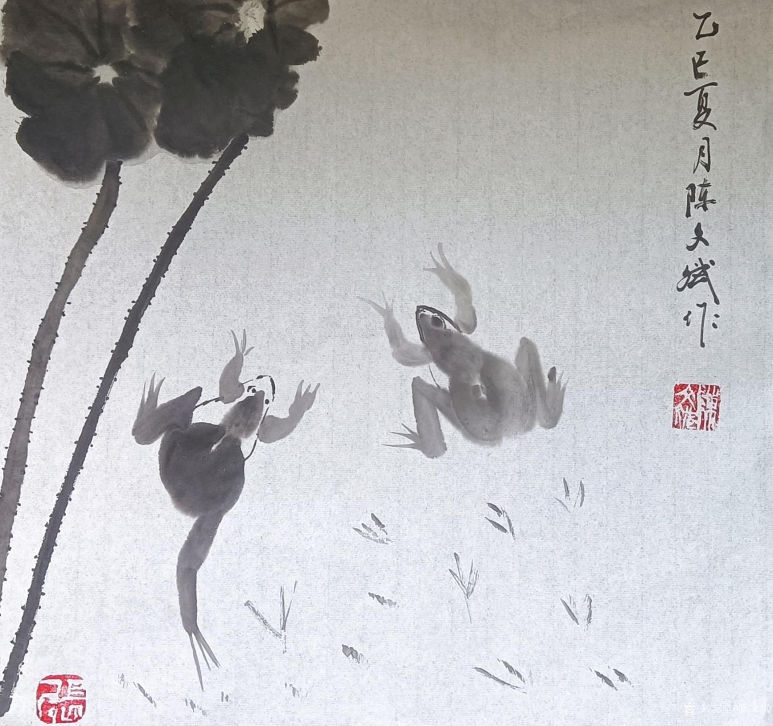 陈文斌国画作品《荷塘月色》【图0】