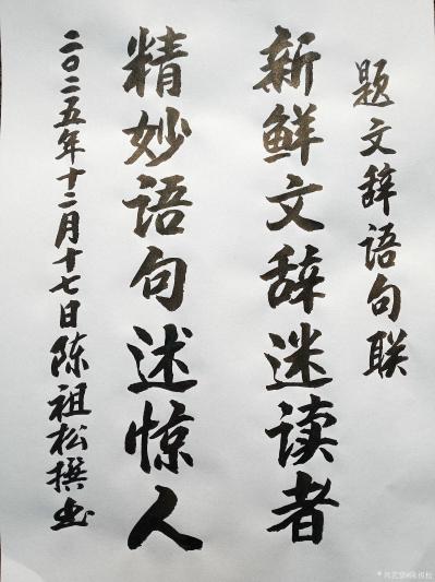 陈祖松日记-题文辞语句联:
新鲜文辞迷读者;
精妙语句述惊人。
  陈祖松题