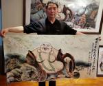 尚建国生活-从京城来的何总请了六幅中华大自在弥勒佛佛画，他开心我也开心！【图1】