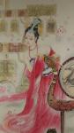 韩梅日志-人物工笔画《古典美女图》，红衣飘飘，肤若凝脂，曲线玲珑，回眸【图2】