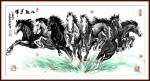 潘宁秋日志-我的国画马系列《八骏争辉》
四尺整张138cmX69cm【图1】