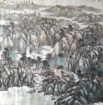 马海伟日志-国画《一湖清音半山云》，八尺斗方（124*124），马海伟【图2】