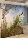 周海波日志-《优雅的孔雀》.   欧式风格壁画进行中.把灰调子做到很统一【图5】