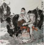 赵国毅日志-新作国画人物《高原行》，这是我的西部印象，沉稳的牦牛，忠实的【图1】