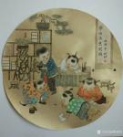 傅斌科藏宝-国画人物系列《学而不思则罔》，课堂睡觉，逗蛐蛐，孩童的乐趣【图1】