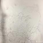 汪林日志-工笔画作品《赏花观蝶》新完成，尺寸60x60cm，分享给大家【图1】