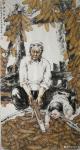 赵国毅日志-重画人物画《奶奶与我搓玉米》，画一遍有一遍新感受。
  奶【图1】