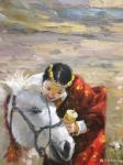 周海波日志-历经几晚激情创作，民族风油画《卓玛》出炉了。【图2】