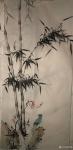 启鹏日志-新完工花鸟画《竹》三幅，还没落款的作品也就是半成品。感谢我的【图1】