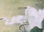 汪林日志-工笔花鸟画《荷塘双鹭》，完成（定制作品），尺寸180×97c【图1】